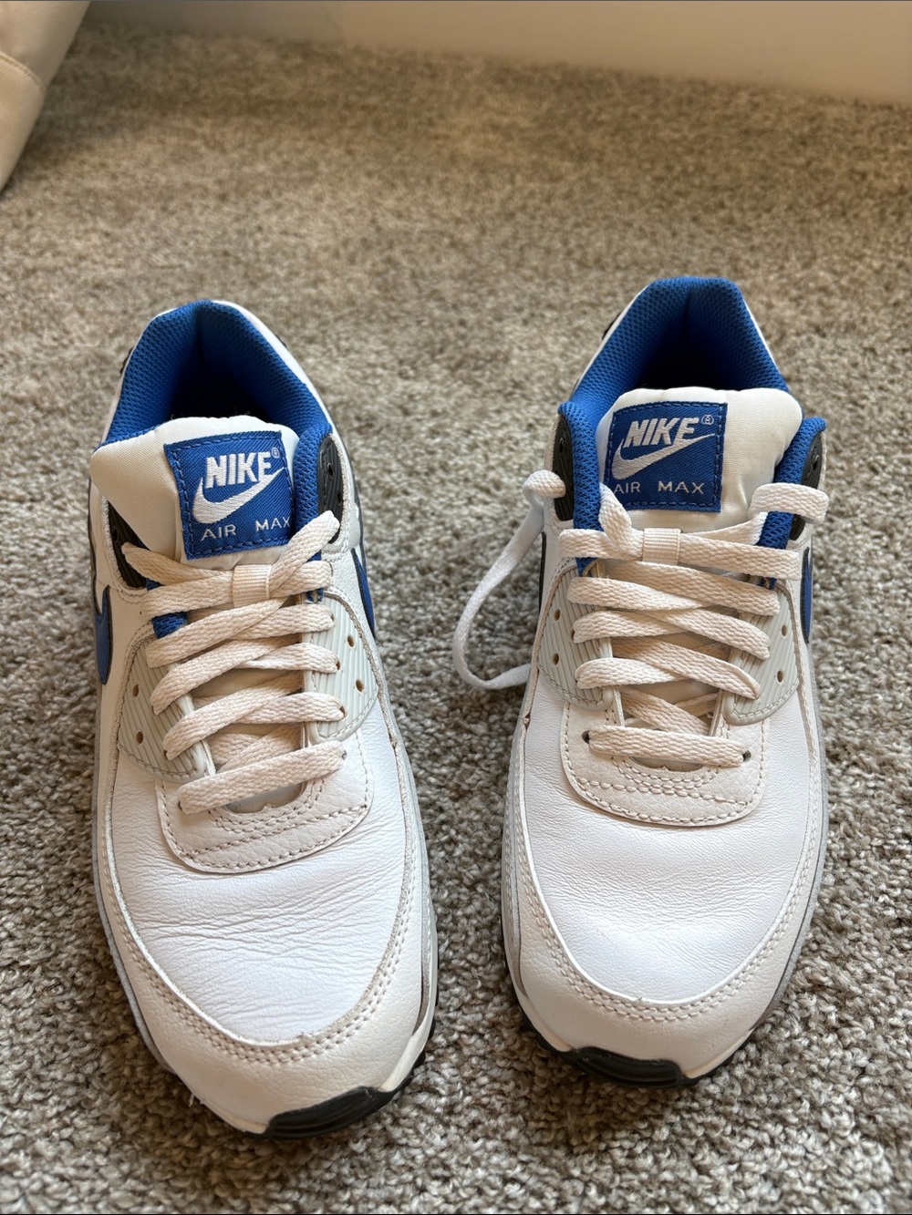 Nike Air Max Men's White and Blue Sneakers